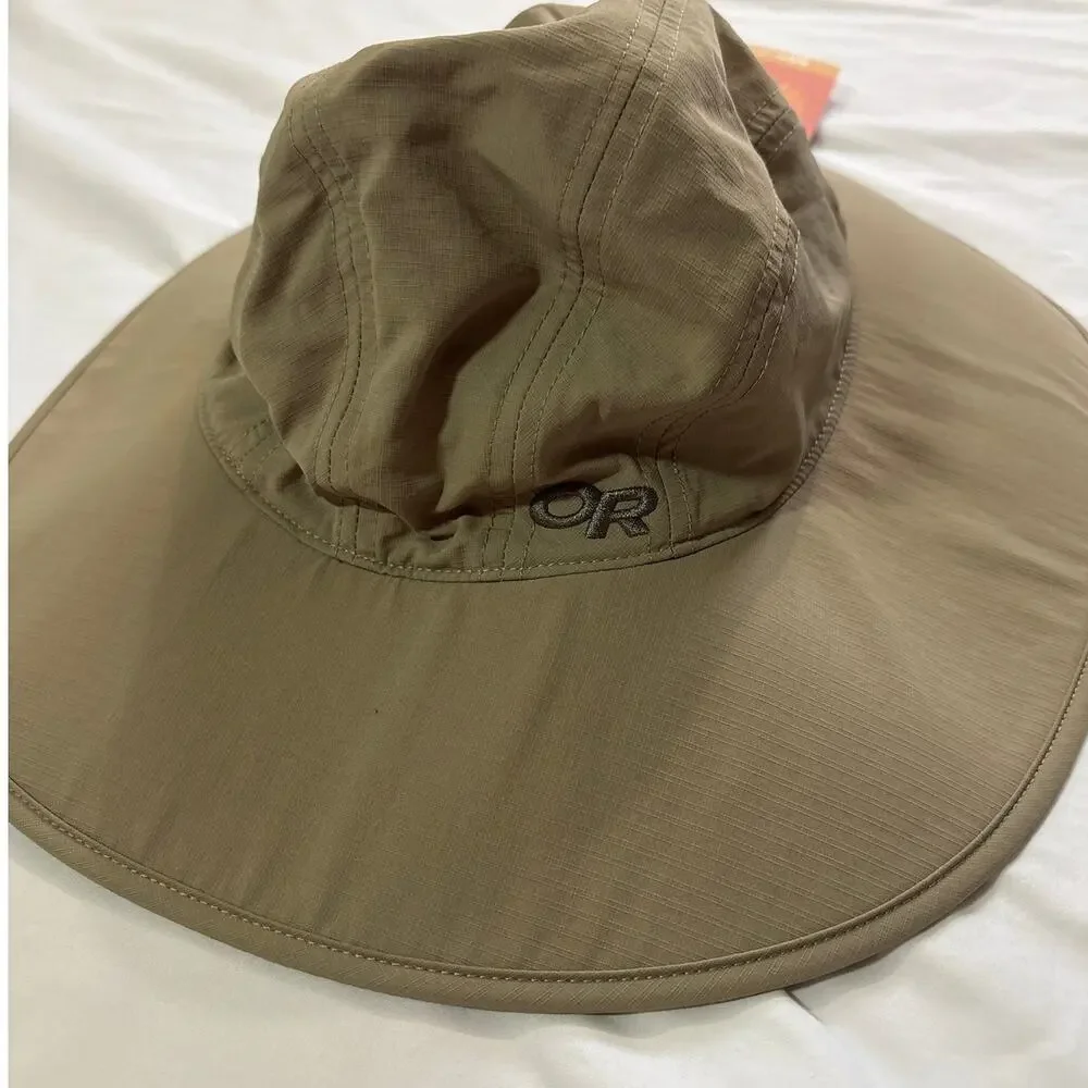 NWOT Outdoor Research Womens Small Oasis Sun Hat Sombrero Khaki Large Brim Beach